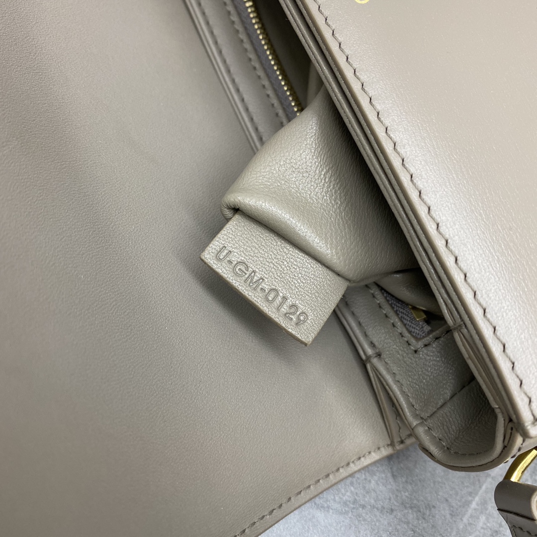 Celine Teen Triomphe Bag In Shiny Calfskin Dark Grey 188423